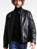 Men Cafe Racer Leather Jacket