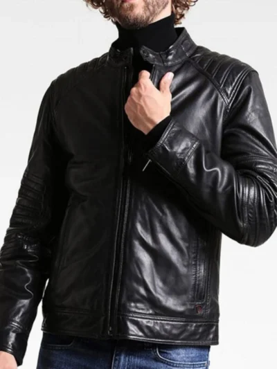 Men Cafe Racer Leather Jacket