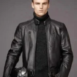 Men’s Black Cafe Racer Leather Jacket