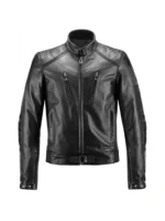 Men’s Black Cafe Racer Leather Jacket
