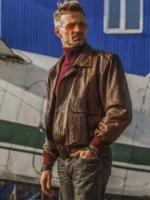 Men's Vintage Brown Leather Bomber Jacket