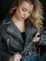 New Women's Leather Biker Jacket