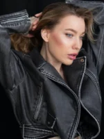 New Women's Leather Biker Jacket