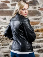Women Black Leather Biker Jacket
