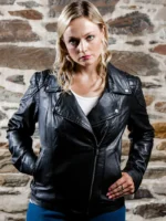 Women Black Leather Biker Jacket
