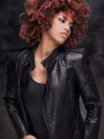 Women Signature Leather Biker Jacket