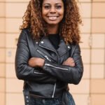 Women’s Black Leather Biker Jacket