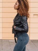 Women’s Black Leather Biker Jacket