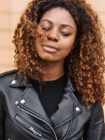 Women’s Black Leather Biker Jacket