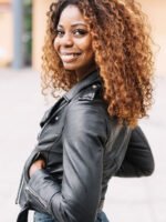 Women’s Black Leather Biker Jacket