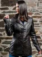 Women’s Black Leather Coat