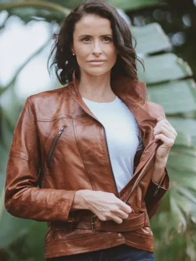 Women’s Brown Biker Leather Jacket