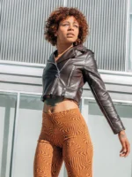 Women’s Brown Cropped Leather Jacket