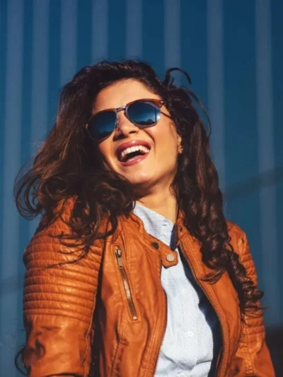 Women’s Brown Leather Racer jacket