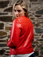 Women’s Collarless Leather Blazer