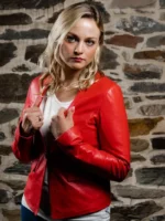 Women’s Collarless Leather Blazer