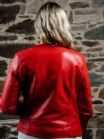 Women’s Collarless Leather Blazer