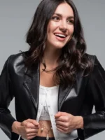 Women's Cropped Leather Blazer