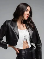 Women's Cropped Leather Blazer
