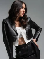 Women's Cropped Leather Blazer