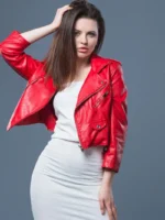 Women’s Cropped Leather Jacket