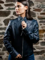 Women's Leather Cafe Racer Jacket