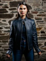 Women's Leather Cafe Racer Jacket