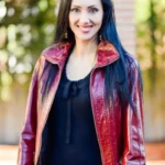 Women's Burgundy Leather Car Coat