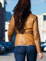 Women’s Long Leather Biker Jacket