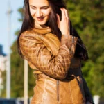 Women’s Long Leather Biker Jacket