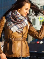 Women’s Long Leather Biker Jacket