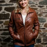 Women’s Long Leather Jacket