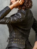 Women’s Studded Biker Leather Jacket