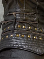 Women’s Studded Biker Leather Jacket