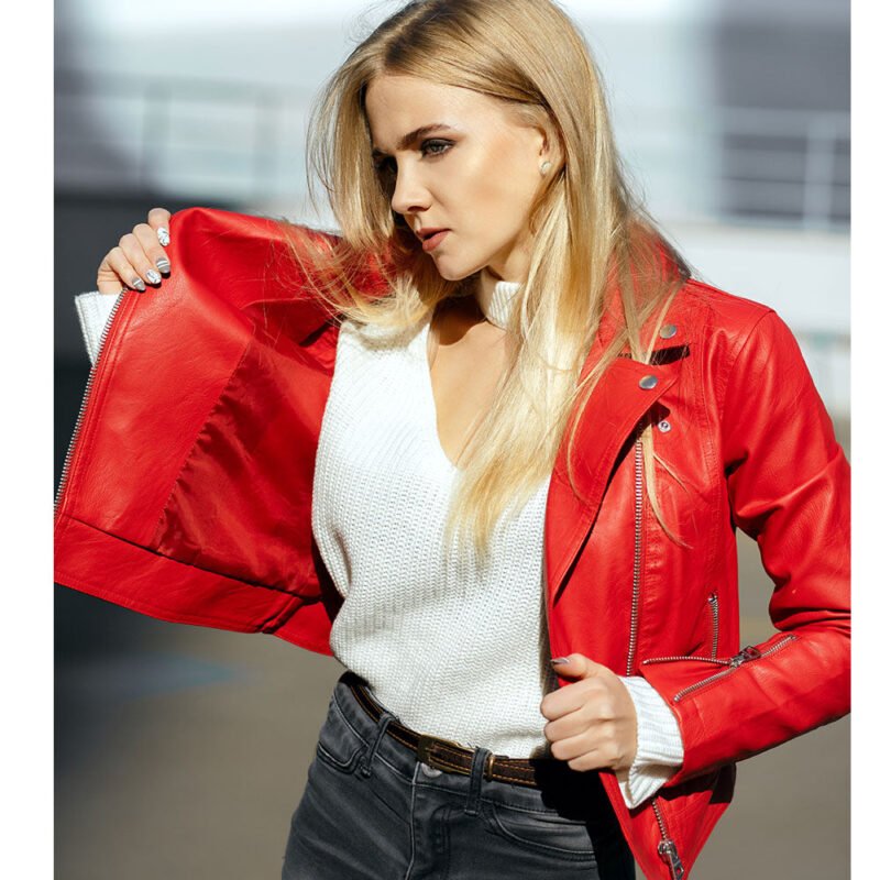 Women Leather Biker Jacket