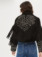 Studded Leather Jacket with fringe