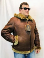 Shearling Leather Bomber B3 Pilot Jacket