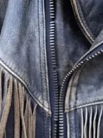 90s Vintage Fringe Leather Jacket for Men (9)