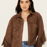 BLANKNYC Women's Faux Suede Fringe Jacket