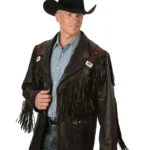 black fringe leather jacket - leather fringe jacket