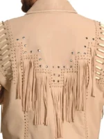 Liberty Wear Men's Suede Fringe Western Jacket Cream - Image 5