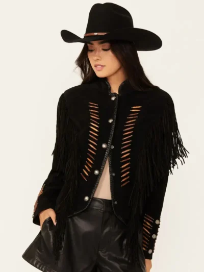 Scully Women's Beaded and Lace Fringe Jacket