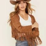 Vocal Women's Faux Suede Western Fringe Jacket