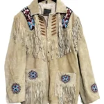 beaded suede fringe jacket