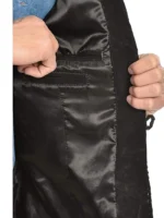 Black Western Coat Mens Leather Fringe Jacket - Image 5