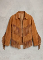 Brown Suede Fringe Jacket for Women Western Style front