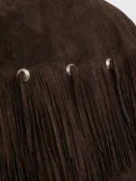 Dark Brown Suede Fringe Jacket for Women Western Style - Image 5