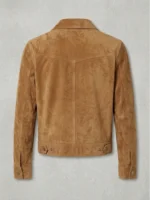 Mens Tan Suede Trucker Jacket Classic Western Workwear Style - Image 5