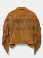 Tan Suede Fringe Jacket for Men Western Style - Image 4
