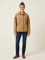 Tan Suede Fringe Jacket for Women Western Style